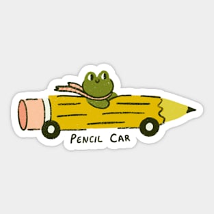 Frog in a Pencil Car Sticker